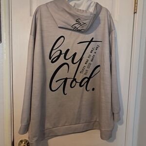 Source Unknown Gray Hoodie with Black Text